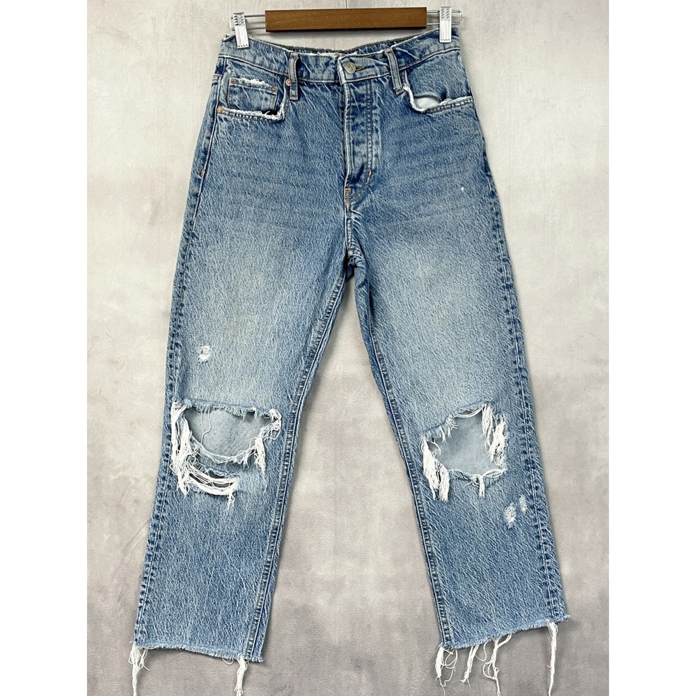 We The Free Womens Jeans Size 25 Tapered Baggy Boyfriend Distressed Grunge Indie